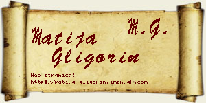 Matija Gligorin vizit kartica